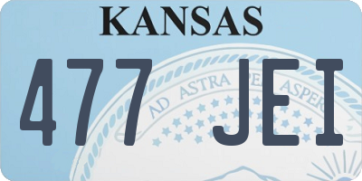 KS license plate 477JEI
