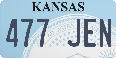 KS license plate 477JEN