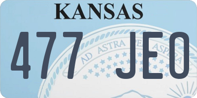 KS license plate 477JEO