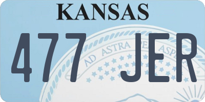 KS license plate 477JER