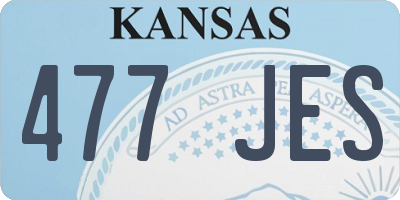 KS license plate 477JES
