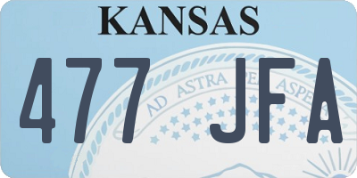 KS license plate 477JFA