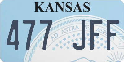 KS license plate 477JFF