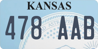 KS license plate 478AAB