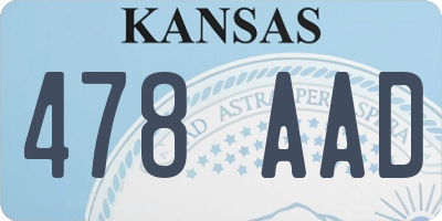 KS license plate 478AAD