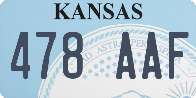 KS license plate 478AAF