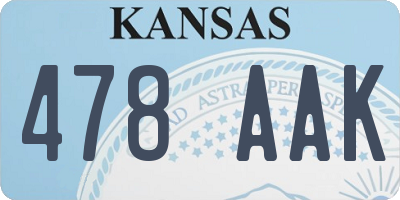 KS license plate 478AAK