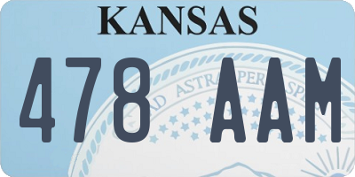 KS license plate 478AAM