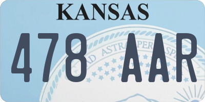 KS license plate 478AAR