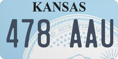 KS license plate 478AAU