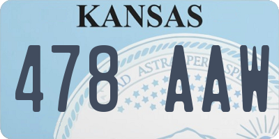 KS license plate 478AAW