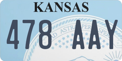 KS license plate 478AAY