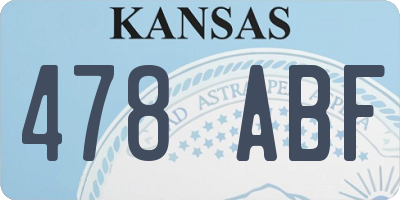 KS license plate 478ABF