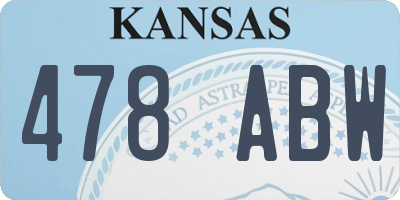 KS license plate 478ABW