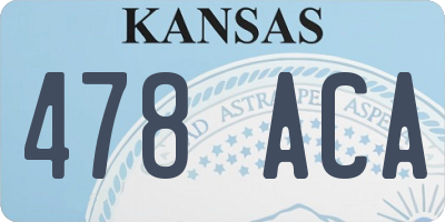 KS license plate 478ACA