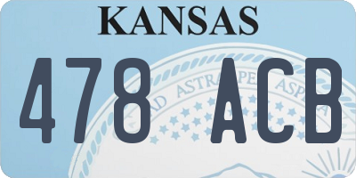 KS license plate 478ACB