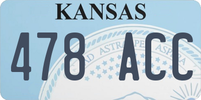 KS license plate 478ACC