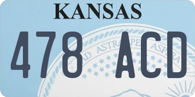 KS license plate 478ACD
