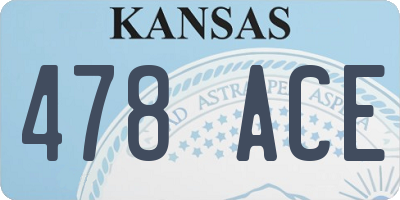 KS license plate 478ACE