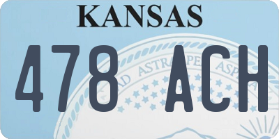 KS license plate 478ACH