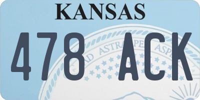 KS license plate 478ACK