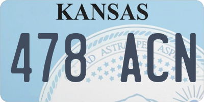 KS license plate 478ACN