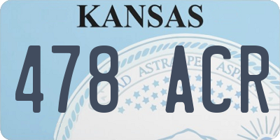 KS license plate 478ACR