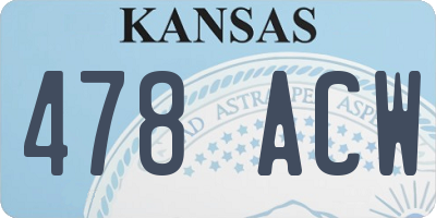 KS license plate 478ACW