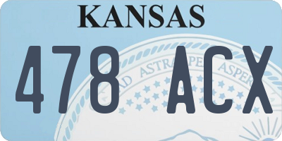 KS license plate 478ACX