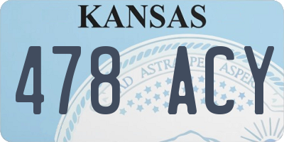 KS license plate 478ACY