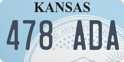 KS license plate 478ADA