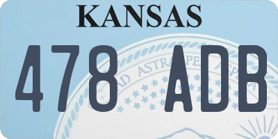 KS license plate 478ADB