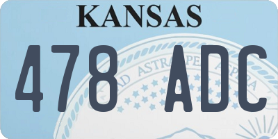 KS license plate 478ADC