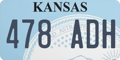 KS license plate 478ADH