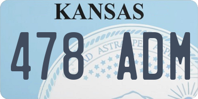 KS license plate 478ADM