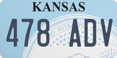 KS license plate 478ADV