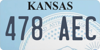 KS license plate 478AEC