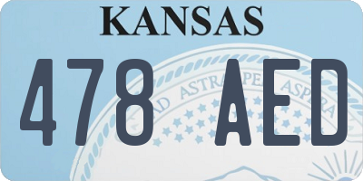 KS license plate 478AED