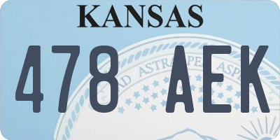 KS license plate 478AEK
