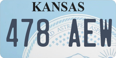 KS license plate 478AEW