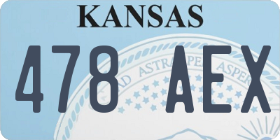 KS license plate 478AEX