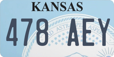 KS license plate 478AEY