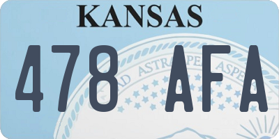 KS license plate 478AFA