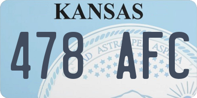 KS license plate 478AFC