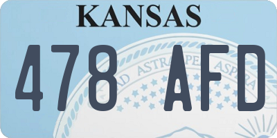 KS license plate 478AFD