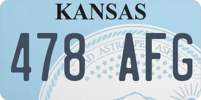 KS license plate 478AFG