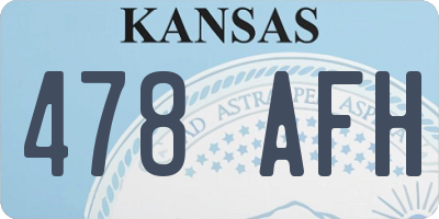 KS license plate 478AFH