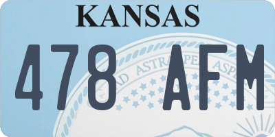 KS license plate 478AFM