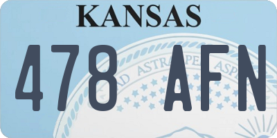 KS license plate 478AFN