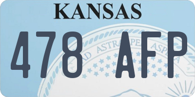 KS license plate 478AFP